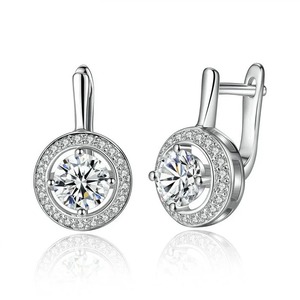 Pendientes de Diamante Moissanite Solitario con Certificación IGI, 3.50 Ct, Corte Brillante, Modernos, Plata de 14Kt, para Fiesta, Compromiso, Boda - Product Image 3
