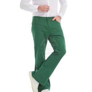 Pantalon évasé décontracté taille haute pour homme Pantalon large en tissu extensible léger avec pantalon évasé au design moderne vieilli - Product Image 2