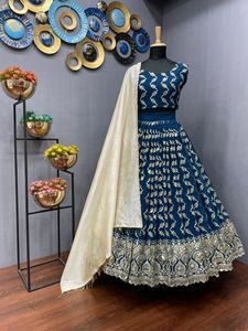Lehngaha choli gorgette ผ้าไหมพิเศษสำหรับงานแต่งงาน - Product Image 3