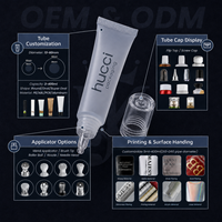 Tube cosmétique transparent en plastique D19 de 10 ml personnalisé en gros avec embout compte-gouttes pour crème contour des yeux et sérum