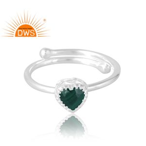 Meilleure vente 925 argent Sterling malachite naturelle bague de pierres précieuses bijoux personnalisés pour les femmes cadeau pour elle - Product Image 3