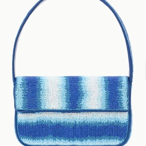 Bolso de Hombro de Lujo Hecho a Mano con Cuentas Azules y Blancas, Bolso de Mano de Moda para Mujer, para Fiestas de Verano, Bolso de Mano Personalizado con Degradado - Product Image 3