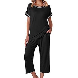 Ensemble à imprimé floral pour femmes, vêtements de nuit en coton doux avec poches, ensembles d'été confortables pour femmes en vente en ligne ensemble 2 pièces - Product Image 5