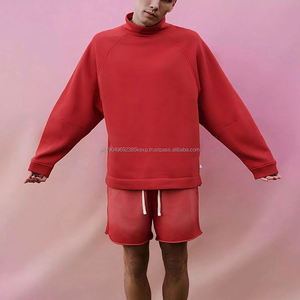 Sudadera de cuello falso de algodón 100% personalizada para hombre, Sudadera de cuello alto de gran tamaño con estampado teñido liso, esencial para la temporada de invierno - Product Image 5