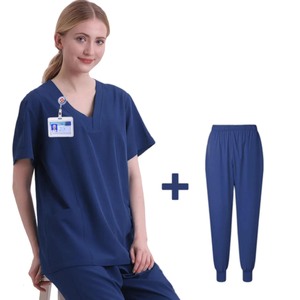 Uniformes Médicos Elásticos para Mujer, Conjuntos de Enfermería con Cuello en V - Product Image 1