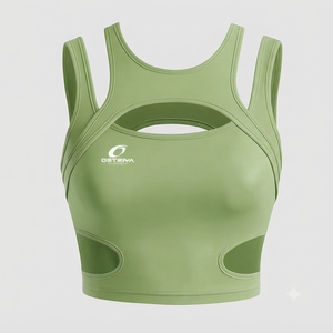 OSTPIYA Women's <b>Strapless</b> <b>Corset</b> Sports Bra High Support Lightweight Breathable Spandex Polyester Yoga Fitness Top Custom Logo - Product Image 4
