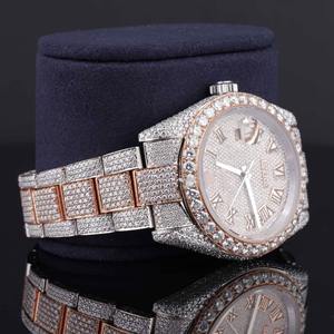 Reloj de Lujo con Diamantes Cultivados en Laboratorio HPHT, Adornado con Diamantes, Analógico, Totalmente Automático para Hombre, con Movimiento Suizo - Product Image 4