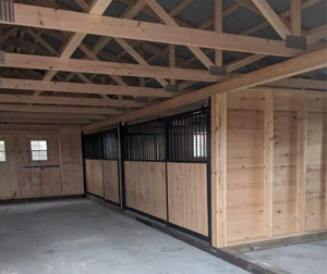 Seepoem <span class=keywords><strong>3</strong></span>*3m Estilo Moderno Cavalo Estável 9.84 * 9.84ft com Estrutura De Metal Robusto e Painéis De Bambu Nova Condição Cavalo Abrigo Caixa - Product Image 3