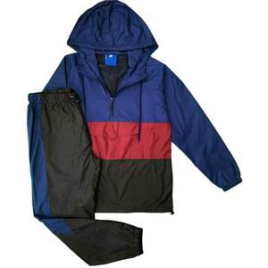 60% Polyester 40% cotton Unisex Windbreakers tracksuits <b>sets</b> zipper closure unique panel design cut and <b>sew</b> training windbreaker - Product Image 3
