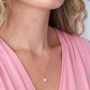 Opal Sun Necklace 925 Sterling Silver 14K Gold Plated Sunflower Pendant Jewelry <b>Anniversary</b> Gift For Her - Product Image 5