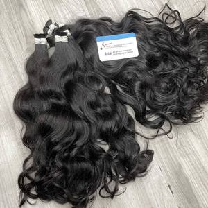 Extensions de cheveux vierges bruts vietnamiens de qualité supérieure, naturellement ondulés, pour tresses, cheveux humains non traités, lots sans trame - Product Image 2