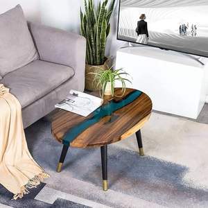 Living Room Luxury Handcrafted <b>Epoxy</b> <b>Resin</b> Rectangle Modern Waterproof Dining <b>Table</b> Acacia Wood <b>Top</b> Customizable Anniversary - Product Image 2