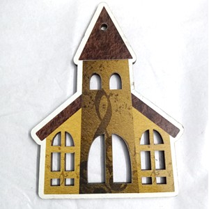 Tarjeta de papel de impresión con purpurina colgante modelo de Casa de Navidad decorada pedido mínimo 50 piezas - Product Image 4