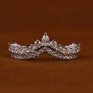 Anillos de Compromiso y Matrimonio de Lujo Starsgem, Corte Brillante, Anillos de Eternidad de Moissanita Apilables 925, Tecnología de Incrustación con Engaste de Garra - Product Image 1