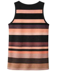 Camiseta sin mangas a rayas negras y marrones para hombre, personalizada por el fabricante, cuello redondo, informal, de verano, suave, transpirable, para gimnasio - Product Image 5