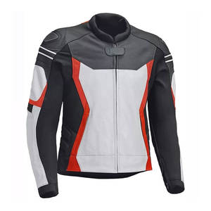 Chaqueta de Motociclista de Cuero para Hombre, Estilo Moderno, Impermeable, Cortavientos, Estampada, Manga Larga, Cuello Alto - Product Image 3