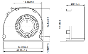 מאוורר OEM/ODM 60x60x28 מ\\\"מ 12V 6028 מאוורר מפוח מאוורר DC - Product Image 3