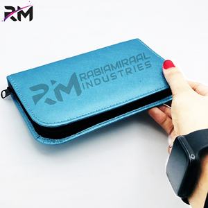 RMI Precio al por mayor Producto Color azul Bolsa magnética con cremallera Disponible en todos los colores/tamaños Bolsa grande de cuero de color plateado - Product Image 2