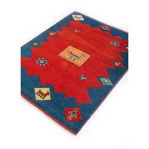 Alfombras de Lana Anudadas a Mano con Diseño Geométrico Nuray, Rectangulares de 9x12, con Patrón Abstracto para Sala de Estar o Dormitorio, Naranja y Rojo - Product Image 2