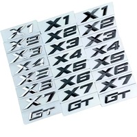 Etiqueta Adhesiva para Modelo de Auto, Letras 3D, Emblema para Maletero Trasero, Negro/Plateado, Compatible con X1-X7, Accesorios de Repuesto