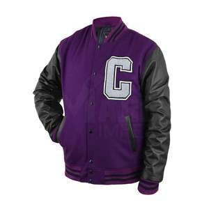 Chaqueta de Invierno para Hombre con Mangas de Cuero Personalizables, Cuello Alto, Transpirable, Antibacteriana, Diseño Oversize, Tejido de Lana - Product Image 3