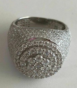 Anillo de diamantes de moissanita de Plata de Ley 925, joyería de HIP HOP, anillo de diamantes personalizado, anillo de diamantes de boda - Product Image 1