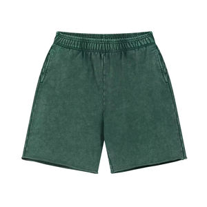 กางเกงขาสั้นผ้าฝ้ายของผู้ชายกางเกงขาสั้นทรงแบ็กกี้ซีดจางใส่ในฤดูร้อนกางเกงฮิปฮอปฝรั่งเศสเทอร์รี่ปักตามสั่ง - Product Image 5