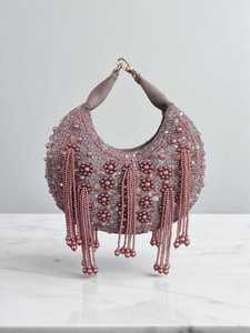 Bolso de mano elegante con cuentas de piedras multicolores hechas a mano, bolso de noche para mujer, exportación al por mayor de la India - Product Image 2