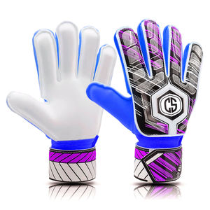 Guantes de Portero para Exteriores Azul Morado de Calidad Profesional, Duraderos, Antideslizantes de 4 mm, Transpirables, Ajustables, con Palma de Látex Blanco |   OEM y ODM Personalizados - Product Image 1