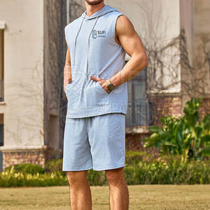 Latest Design <b>Men's</b> Solid Autumn <b>Sleeveless</b> <b>Hoodie</b> Made in Pakistan Street Style Wholesale Custom Cotton <b>Hoodie</b> - Product Image 2