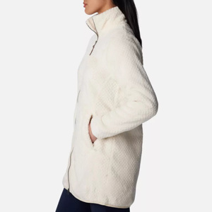 Manteau en polaire décontracté à fermeture éclair pour femmes, vêtements d'extérieur à logo personnalisé, vêtements coupe-vent d'automne et d'hiver, veste pour femmes - Product Image 3