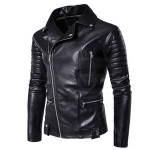 Veste coupe-vent pour homme en cuir véritable de haute qualité, couleur unie, personnalisable, vente en gros - Product Image 1