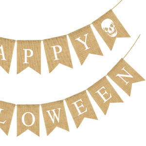 Guirnalda Decorativa para Fiesta de Halloween, Banderines de Calaveras de Yute - Product Image 6