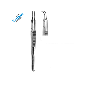 Fórceps de IRIS Stevens de acero inoxidable de alta calidad Curved 1x2 dientes 10,5 cm Instrumentos quirúrgicos Fabricante y exportador - Product Image 1