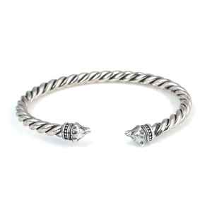 Pulsera de hombre de plata de ley 925 con cabeza de lobo pequeña y diseño retorcido |   Joyería Turca Hecha a Mano - Product Image 1