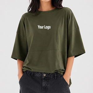 เสื้อยืดคอกลมแขนสั้นทรงปกติสำหรับฤดูร้อน ผ้าฝ้าย 100% OEM/ODM สำหรับผู้หญิง สีพื้น ระบายอากาศได้ดี เป็นมิตรกับสิ่งแวดล้อม พร้อมลายปัก - Product Image 1