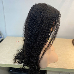 12A perruques bouclées birmanes brutes vierges HD perruque de cheveux vietnamiens Lace Frontal Super Double Drawn avec cheveux vierges de qualité Lace Transparent - Product Image 5