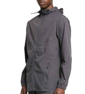 Chaqueta cortavientos de nailon y poliéster para hombre con cremallera a prueba de viento para verano, ropa de calle personalizada de dos piezas, conjunto de chándal transpirable de entrenamiento - Product Image 2