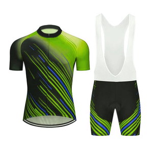 Fermeture éclair Style cyclisme vêtements été à manches courtes cyclisme costume maillot ensemble haute rue grande taille hommes ensembles du Pakistan - Product Image 3