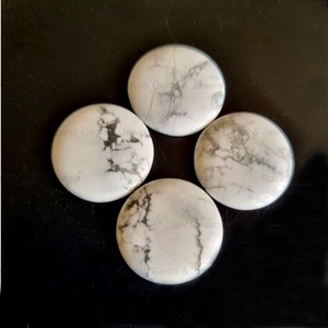 Cabujón Plano de 20 mm para Navidad, Howlita Natural Lisa Blanca, Turquesa, Cuarzo Calibrado, Piedra Preciosa Suelta para Fabricación de Joyas - Product Image 4