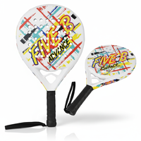 Raket Tenis Pantai - Pegangan Serat Karbon Nylon 25.5x25.5cm, Berat 355g, Panjang 45.5cm, Diameter 13mm, Warna & Logo Dapat Disesuaikan
