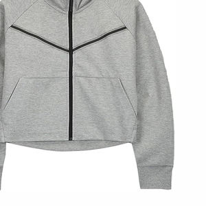 Sweat-shirt à capuche unisexe à fermeture éclair et à col rond avec logo à imprimé bouffant pour hommes et femmes, polyester 100% personnalisé du fabricant - Product Image 5