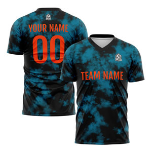 Logo personnalisé Chemises à demi-manches pour le football Maillot de football col en V à séchage rapide pour enfants adultes avec logo avec numéro de nom d'équipe - Product Image 4