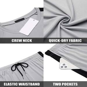 Ensembles de vêtements d'été pour hommes de grande taille, respirants et personnalisés OEM Ensemble de vêtements de sport en tissu de coton épais et de shorts coupe ajustée - Product Image 5