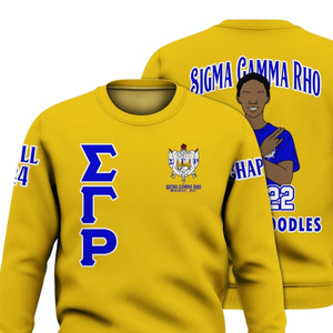Sweat-shirt à col rond bleu et or Sigma Gamma Rho Sorority 1922, vêtements grecs, polaire premium, pull pour femme, tenue d'hiver tendance - Product Image 3