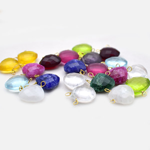 Charme en pierre de lune enveloppé de fil, cœur facetté, pierre de lune blanche, charmes en fil, cœur en pierre précieuse de 12 mm pour la fabrication de bijoux - Product Image 5