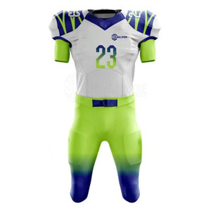 Uniforme de football américain à manches courtes de haute qualité, tissu respirant et confortable avec logo personnalisé, meilleur ensemble de vêtements - Product Image 1