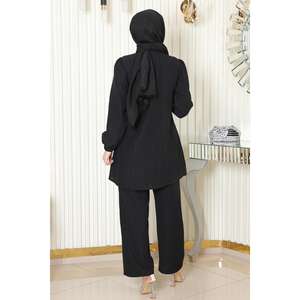 ชุดลำลองสีดำ 2 ชิ้น รุ่น Mega Merchant MSW19195-1 เสื้อแขนยาวปานกลาง คอกลม แต่งดีเทลลายหิน ผลิตจากโพลีเอสเตอร์ 100% - Product Image 4