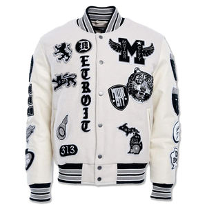 Chenille personnalisé Patch broderie Letterman veste 100% laine Vintage coloré Bomber Baseball Varsities veste pour hommes - Product Image 4