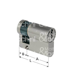 MEDIO CILINDRO EN FORMA Acabado en latón cromado satinado 3 Llaves - Product Image 1